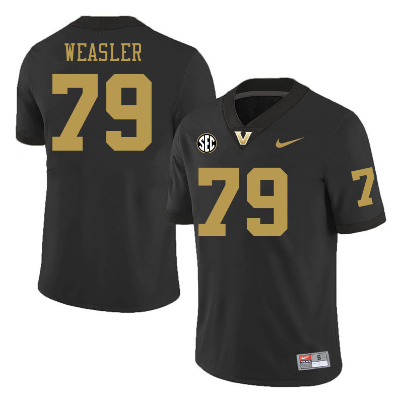 Vanderbilt Commodores #79 Conor Weasler College Football Jerseys 2024 Uniforms Stitched-Black